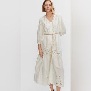 Mango Openwork Detail Shirt Dress